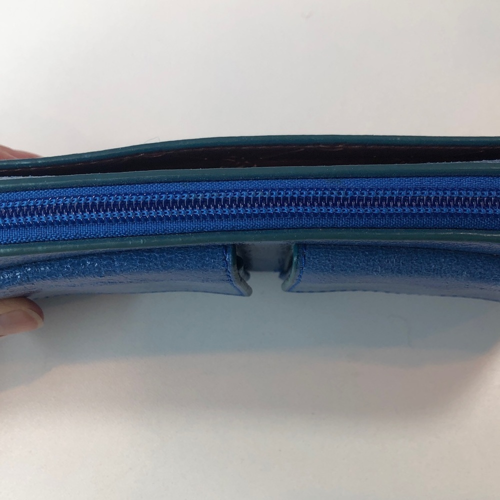 La Gioe di Toscana by Sharon Gioe Blue Leather Women's Wallet NEW - Picture 11 of 16
